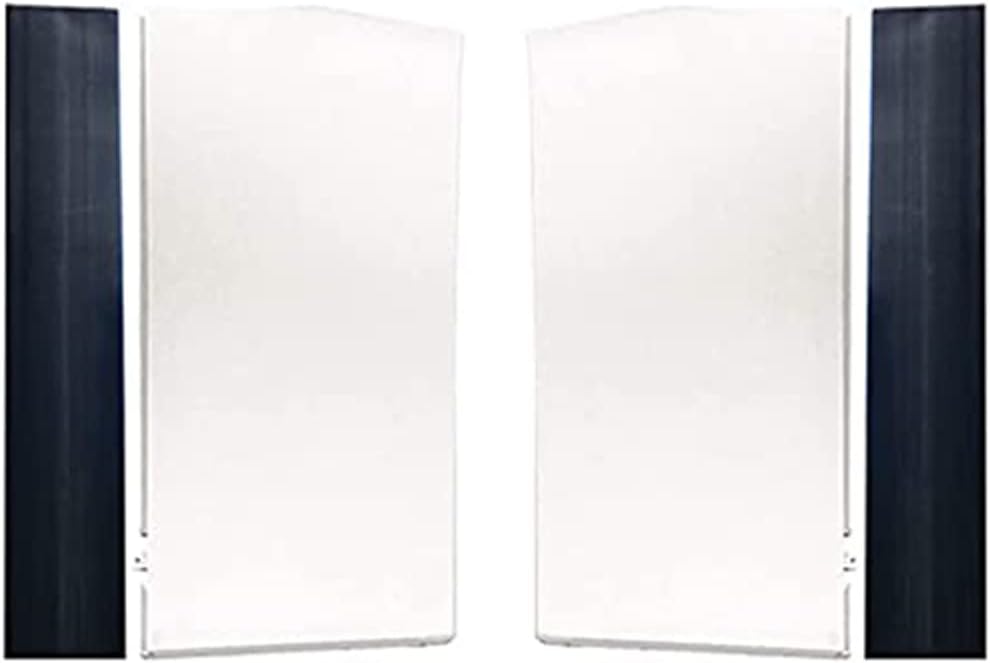 Kozak Top and Bottom Sleeper Cabin Fairings (White) and Mounting Brackets (Black) with Stripe Driver and Passenger Side Compatible with Cascadia 2008-2016 Plus Logo, Wipers and Vest