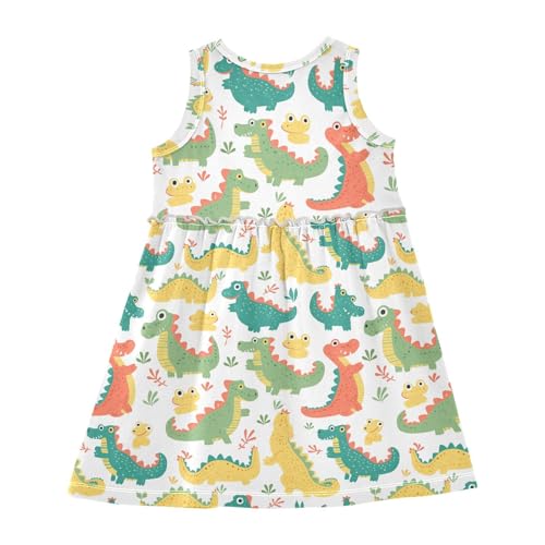 KLL Cute Cartoon Crocodile Alligator Girl Tank Dresses Fashion Jumper Skirt Summer Soft2