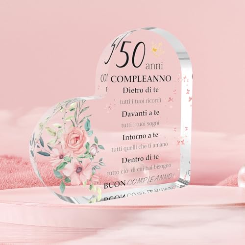 Regalo 50 Anni Donna Regalo Donna 50 Anni 50 Anni Di Compleanno Donna Decorazioni In Acrilico Idee Regalo Donna Compleanno Regalo Compleanno Donna Regalo Amica Compleanno Regalo Amica Compleanno