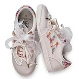 E E EMPTY ENTIRE Women's Lace Detail Casual Sneakers - Elegant Ribbon Lace-Up with Cushioned Arch Support, Breathable Knit & Lightweight Thin Sole for All-Day Comfort Walking,Flower,8