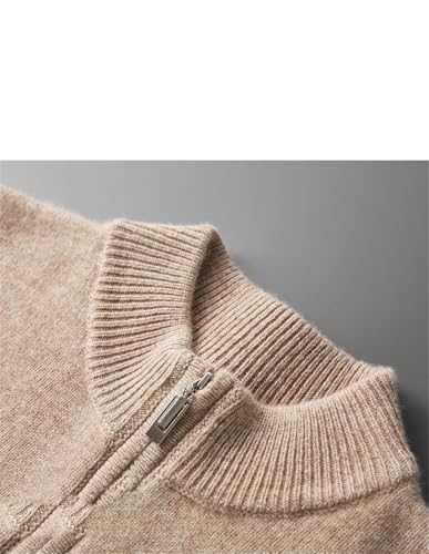 Men's Thickened Half High Neck Sweater Zipper Pullover Merino Wool Knitted Sweater Tops3
