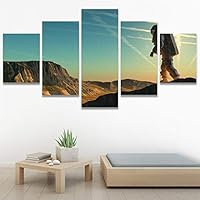 SIGNWIN 5 Panel Canvas Wall Art Modern Art Astronomy & Space Contemporary Cosmic Dramatic Mixed Media Multicolor for Home Decorations Ready to Hang - 60