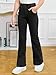 Haloumoning Girls Flare Jeans Kids Fashion Stretchy Denim Pants Bell Bottoms with Pockets Black