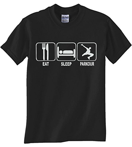 STUFF WITH ATTITUDE EAT Sleep Parkour Black T Shirt