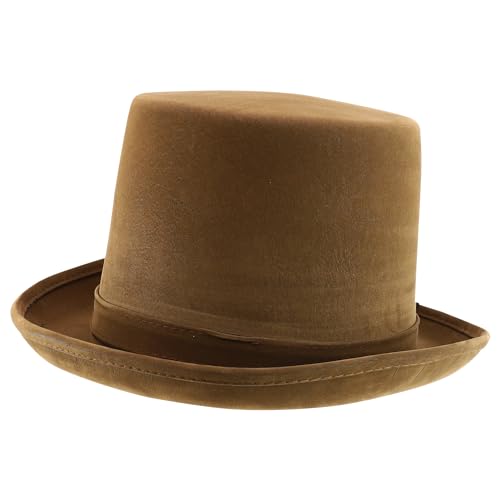 Trendy Apparel Shop Halloween Costume Decorative Top Hat - Brown - 094