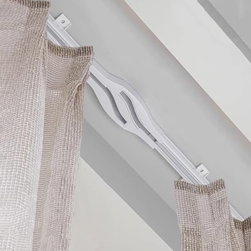 Customizable Blackout Curtain Rod Track System with Crossover Connectors, Metal Curtain Pole for Bedroom Windows and Doors, Durable & Stylish Window Treatment Solution