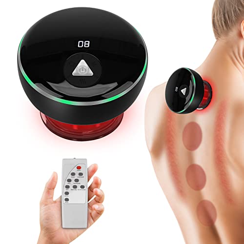 Huicocy 2023 Newest Remote Control Smart Cupping Therapy Massager, 4 In 1 Electric Cupping Machine With 16 Levels Temperature & Suction, Smart Dynamic Cupping Machine For Back (Black) #TOP26