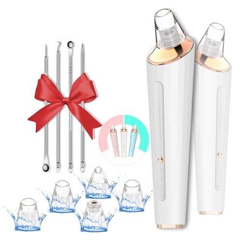 Blackhead Remover Pore Vacuum,Newest Upgraded USB Rechargeable Facial Pore Cleaner Blackhead Removal Kit with 3 Suction Power,5 Probes Black Head Extractions Tool for Women & Men (Off White)