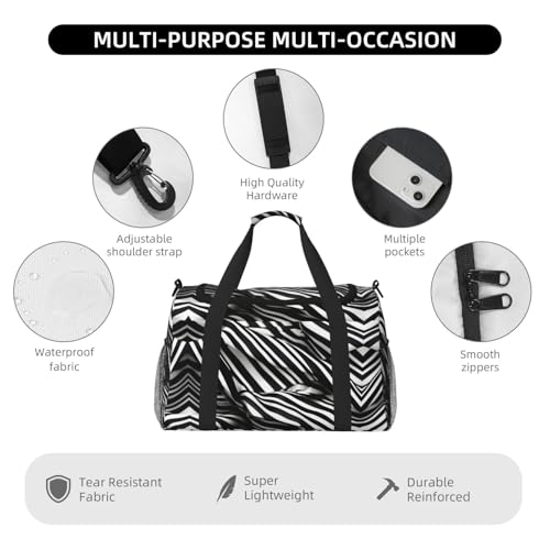 Sac de sport à rayures compact anti-encombrement taille unique