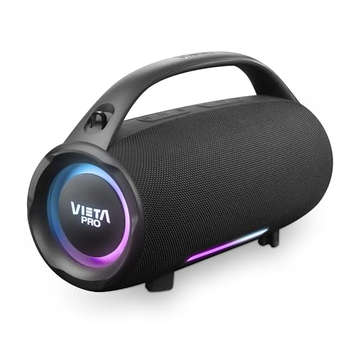 Vieta Pro Altavoz Bluetooth Potente de 100W, Impermeable con USB C, 15H Batería | Altavoz Grande Autoamplificado HiFi Portátil | Speaker Parlante TWS con bocina y Luces | MiniThunder 2
