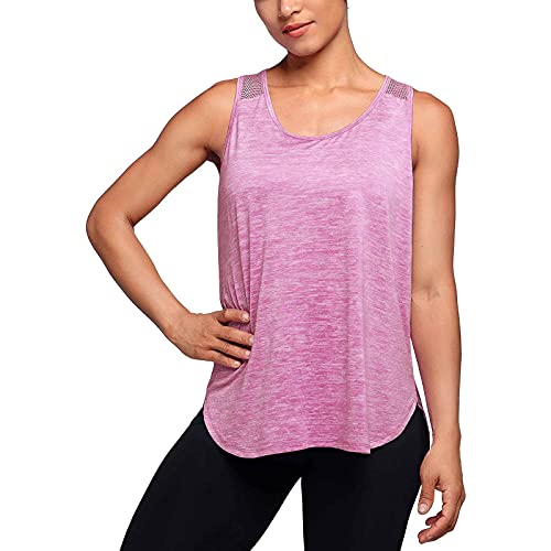 Tops de Entrenamiento para Mujer, Camisetas sin Mangas de Malla con Espalda Cruzada para Yoga, Camisetas para Correr en Gimnasia Cover