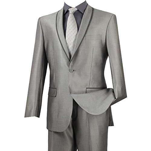 Men's Tuxedo Suits Slim Fit 2 Piece Formal Wedding Groomsmen Suit Set Business Casual Blazer Suit (Jacket + Pants)2