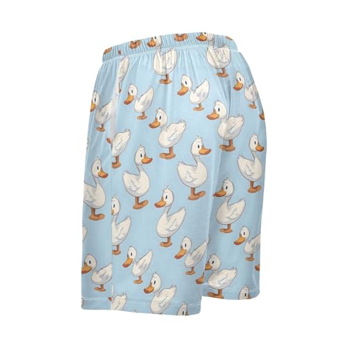 Cartoon Duck Mens Pajama Shorts Soft Pants Lounge Sleepwear Bottoms with Drawstring & Pockets3