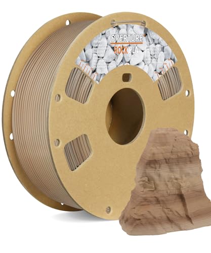 OVERTURE Rock PLA Filament 1.75mm, Marble PLA 3D Printer Filament 1kg Spool (2.2lbs), Dimensional Accuracy +/- 0.02 mm, Fit Most FDM Printer (Sedimentary Rock)