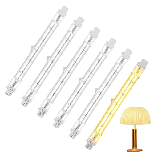 Image of QarulG 6 Pack R7s Halogen Bulb, 118mm 230W 230V Dimmable Non-Flicker