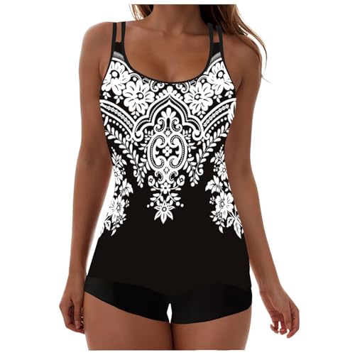 Nuevo Traje de Baño de Gran Tamaño para Mujeres, Traje de Baño Europeo y Playa de Moda Traje de Baño Mujer 2 Pieces Shorty, blanco, XXL