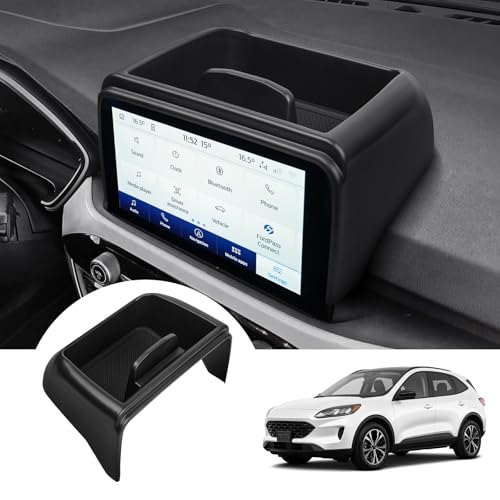 Autorder Center Console Dash Organizer for 2020-2025 2026 Ford Escape Accessories 8-inch Dashboard Insert Tray with Cellphone Holder Storage Box with Anti-Slip Mat(Not fit 13.2-Screen)