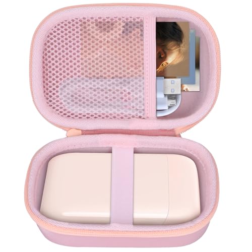 Image of Lebakort Storage Case Compatible with Liene 2x3 inch Photo Printer Mini Instant Portable Color Mono Photo Printer (Pink Case)