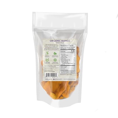 image for Fruit for Thought Organic Dried Mango | Dried Fruit Snack Packs Ideal 