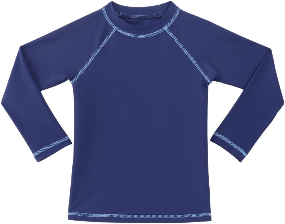 TIZAXBoys' Long Sleeve Swimming Shirts Kids Rash Vest Swim Tops Sun Protection Rash Guard Quick Dry
