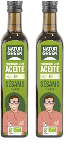 NaturGreen - Aceite de Sésamo, 100% Aceite de Semillas de Sésamo, Ecológico - 500ml (Paquete de 2)