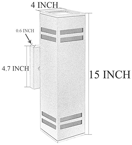 Cerdeco 67351Tz Brandon Aluminum Modern Outdoor Wall Lamp,15" Exterior Up Down Light Fixture Sand Textured Black With 3-Sided Frosted Glasses [Ul Listed] #TOP7