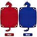 SIQUK 2 Pieces Dragon Dice Rolling Tray PU Leather Dice Mat Folding Scroll Dices Holder for D&D RPG Games (Blue, Red)