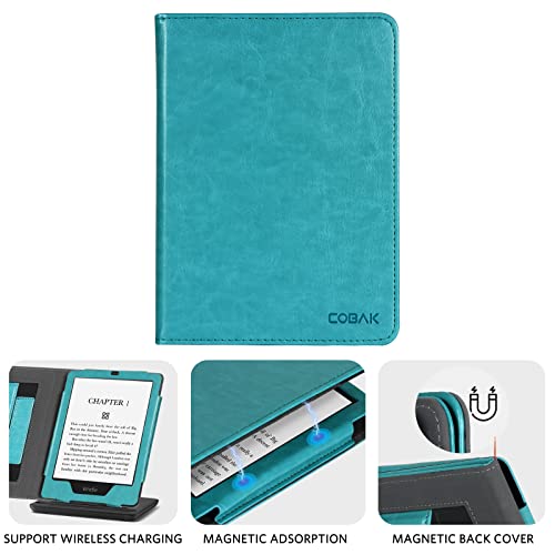 Image of CoBak Case for Ereader - Durable PU Leather Cover with Auto Sleep Wake, Card Slot, Hand Strap Feature - Fits Kindle Paperwhite 11th Generation 6.8 inch Signature Edition 2021 Released, Floral Damask