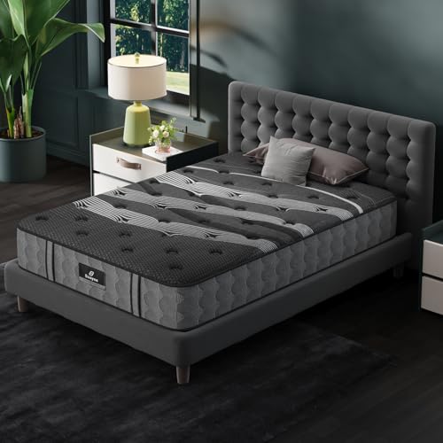 Image of Full Size Mattress, 10 Inch Luxury Hybrid Full Mattress in a Box, Cooling Gel Memory Foam Mattresses with Individual Pocket Springs, Pressure Relief, Medium Firm, Fiberglass-Free, 365-Night Trial