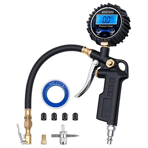 AstroAI Digital Tire Pressure Gauge with Inflator, 250 PSI Air Chuck & Compressor Accessories Heavy Duty with Quick Connect Coupler, 0.1 Display Resolution, Car Accessories, 1pack Cover