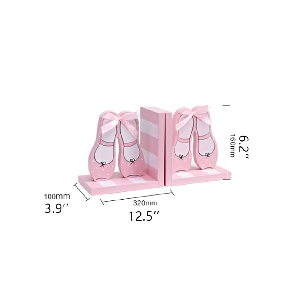 Buchstütze Kreative Prinzessin Schuhform Buchstützen Holz Bücher aus Hause Studienzimmer Dekoration Buchenden Regal Helfer Geschenk for Mädchen Schreibtisch Dekorative