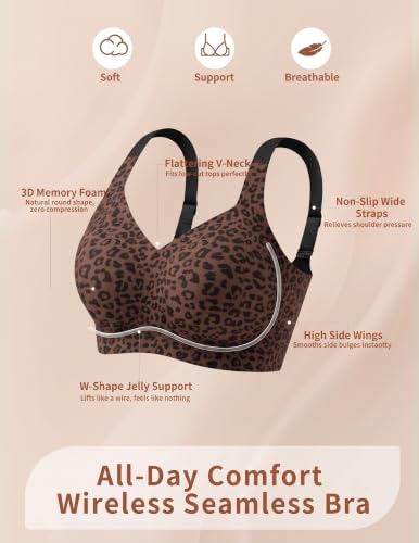 Image of Jelly Push Up Bra for Women Wireless Comfortable Seamless Full Coverage Bra