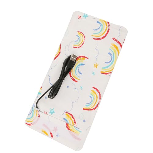 SUNGOOYUE USB Baby Bottle Keep Warm Insulation Bags for Car Trips, Portable Milk Storage Cover with Thermostat for Baby Nutrition, Compatible with USB Devices, Material (Rain Bow)