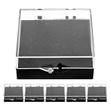 Kichvoe Estuche para 6 Insignias con Tapa Transparente, Caja Pequeña de Almacenamiento con Esponja Negra Plana 56x56x22 Mm, Vitrina para Pins de Solapa, Organizador Reutilizable para