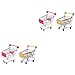 Toyvian 4Szt Mini Koszyk Zabawka Fast Food Kosz Przechowywania Wózek Zakupy Wózek Nowość Zabawka Dla Domu Urodzinowe Baby Shower Centralnym Stole
