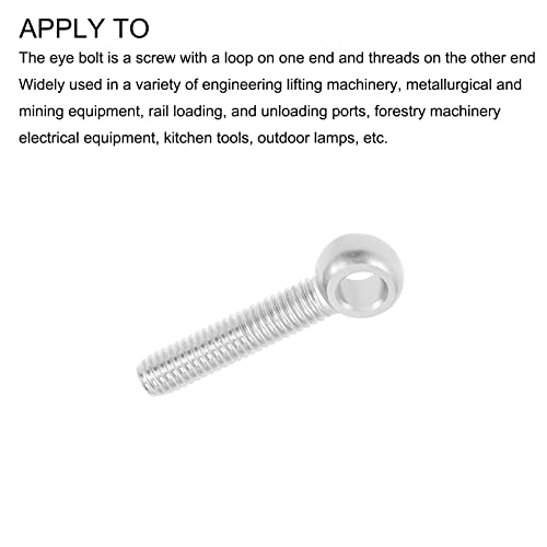 Image of METALLIXITY Shoulder Swing Lifting Bolt (M6x30mm) 5Pcs, 304 Stainless Steel Eye Bolts - for Home Renovation Fasteners, Silver