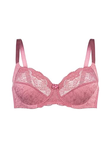 DORINA Philippa Full Cup Bra – Underwired, Non-Padded Lace Bra with Curve Sizing, Pink