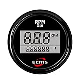 Bereich: 0-9990 U / min Dhmm123 Digital Digital Tachometer Drehzahlmesser mit Betriebsstundenzähler for Auto LKW Boot Yacht 0-9990RPM 52mm (2\