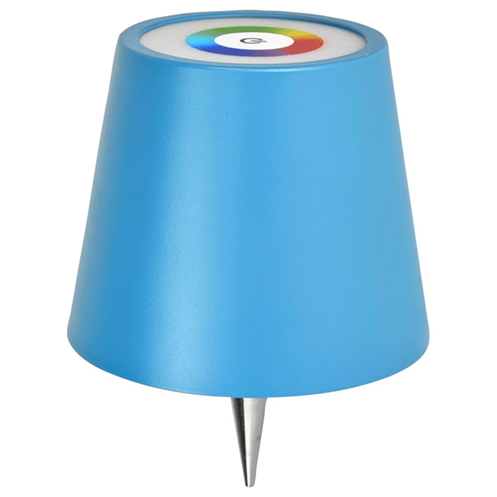 RuiDay Wireless Bottle Lamp, RGB Stepless Dimming Bottle Lamp, Pridola Wireless Bottle Lamp with Metal Lampshade, Embed Rechargeable Portable Bottle Lights for Livingroom Bedroom (Blue)