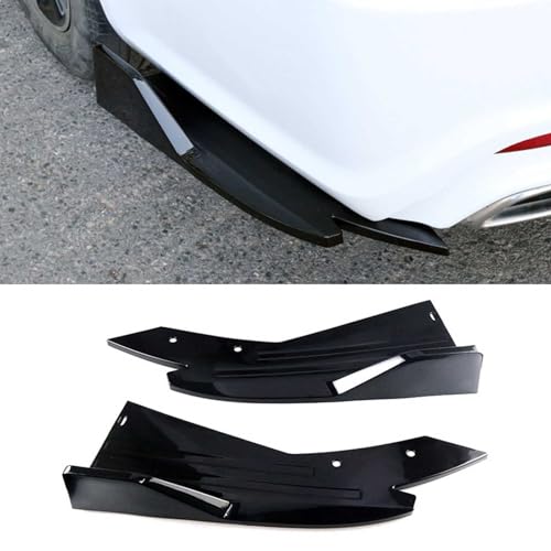 Car Rear Bumper Lip Splitter for Audi A4 B7 8E 2004 2005 2006 2007 2008, 2 Pcs Side Fin Fenders Protector Anti Scratch Wrap Angle Spoilers, Car Accessories,Bright Black