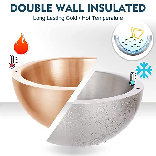 Dip Chiller Bowl - Large 30Oz - Durable Stainless Steel - Ice Cold & Boiling Hot - Ice Chilled Serving Cooler Set For Beverages, Party, Bar, Salsa, Salad, Food (30Oz, Stainless Steel 10-Pack) #TOP2