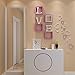 Produktbild Bluelover 5Pcs 10 Farben Diy Herz Form Wand Aufkleber Abziehbild Acryl Haus Wand Tür Schlafzimmer Dekor-Rosa