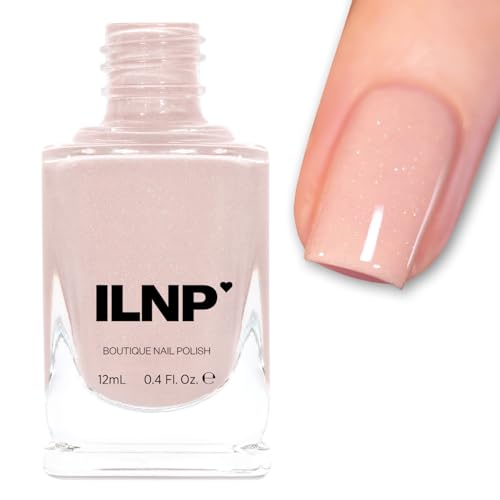 Image of ILNP Rumor Has It - Nude Sparkle Nail Polish, Light Beige Holographic Nail Polish, Non-Toxic Vegan, Long Lasting Quick Dry, Chip Resistant Non Gel