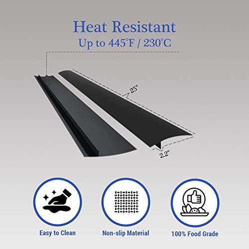 Itemporia Silicone Stove Gap Covers (2 Pack), Easy Clean Heat Resistant Oven Gap Filler To Seal Between Stovetop And Counter (25 Inches, White) #TOP1