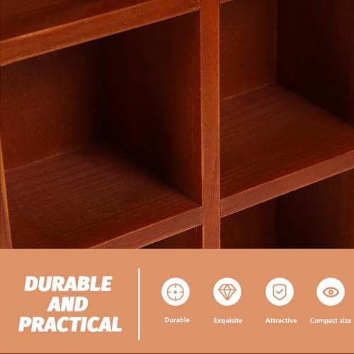 Étagère murale bois marron à 12 compartiments pour rangement de maison - 6