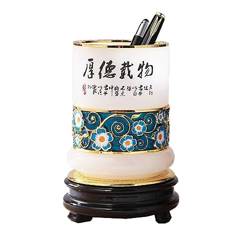 Rangement bureau style chinois et porte-stylo calligraphie vintage