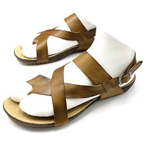 Sandalias de piel para hombre: alivio fresco y sujeción cómoda con puntera abierta vintage 3