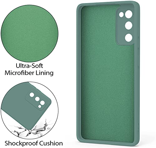 Image of DIZORO Liquid Silicone Case with Microfiber Cushioning Compatible for Samsung M52 5G Shockproof Slim Back Cover, Gel Rubber Full Body Protection (Forest Green)