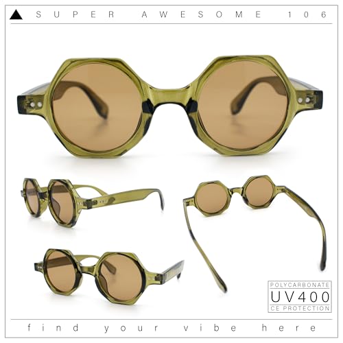 SA106 Hipster Round Circle Lens Octagon Plastic Hustler Sunglasses2