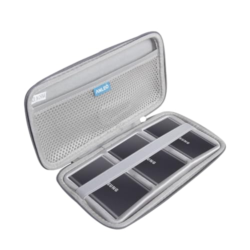 Anleo Hard Travel Case for Samsung T7 / T7 Touch Portable SSD 1TB 2TB 500GB USB 3.2 External Solid State Drive (Gray)